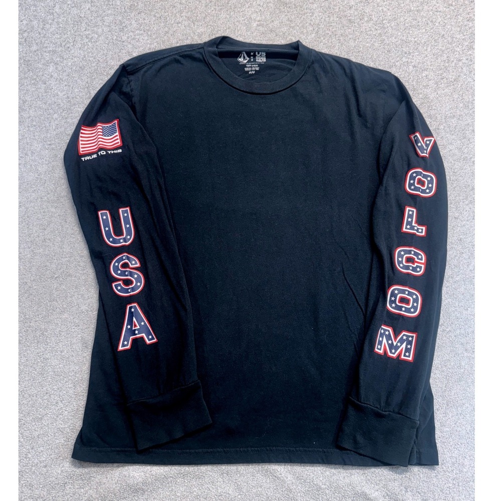 Volcom United States Snowboard Team Long Sleeve Tee Black USA Graphic Men's M
